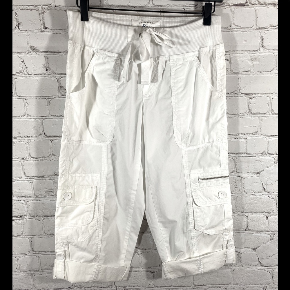 Bass Women’s Cargo Cropped Pants, White, Small